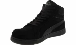 Safety Toe Athletics|Slip Resistant|PUMA Iconic Mid Men’s Composite Toe Work Shoe Black