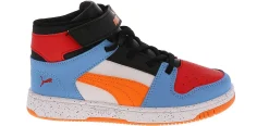 Athletics & Sneakers|PUMA Rebound Layup Light Speckle Youth Boys’ (11-3) Hi-Top Athletic Sneaker Black