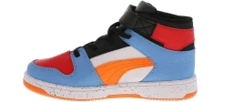 Athletics & Sneakers|PUMA Rebound Layup Light Speckle Youth Boys’ (11-3) Hi-Top Athletic Sneaker Black