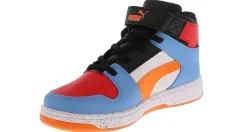 Athletics & Sneakers|PUMA Rebound Layup Light Speckle Youth Boys’ (11-3) Hi-Top Athletic Sneaker Black