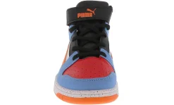 Athletics & Sneakers|PUMA Rebound Layup Light Speckle Youth Boys’ (11-3) Hi-Top Athletic Sneaker Black