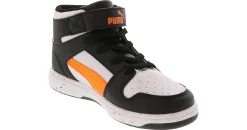 Athletics & Sneakers|PUMA Rebound Layup Light Speckle Youth Boys’ (11-3) Hi-Top Athletic Sneaker Black