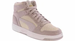 Athleisure & Casual|PUMA Rebound Layup Stone Women's Hi-Top Sneaker Purple