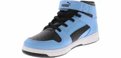 Athletics & Sneakers|PUMA Rebound Layup Youth Boys’ (11-3) Hi-Top Athletic Sneaker Blue