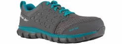 Safety Toe Athletics|Slip Resistant|REEBOK WORK Sublite Cushion Women's Alloy Toe Work Shoe Grey