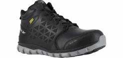 Safety Toe Athletics|Slip Resistant|REEBOK WORK Sublite Cushion Men's Alloy Toe Work Shoe Black