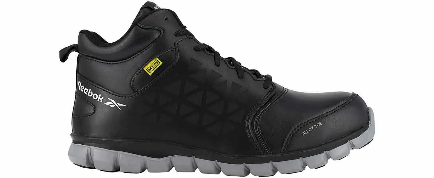 Safety Toe Athletics|Slip Resistant|REEBOK WORK Sublite Cushion Men's Alloy Toe Work Shoe Black