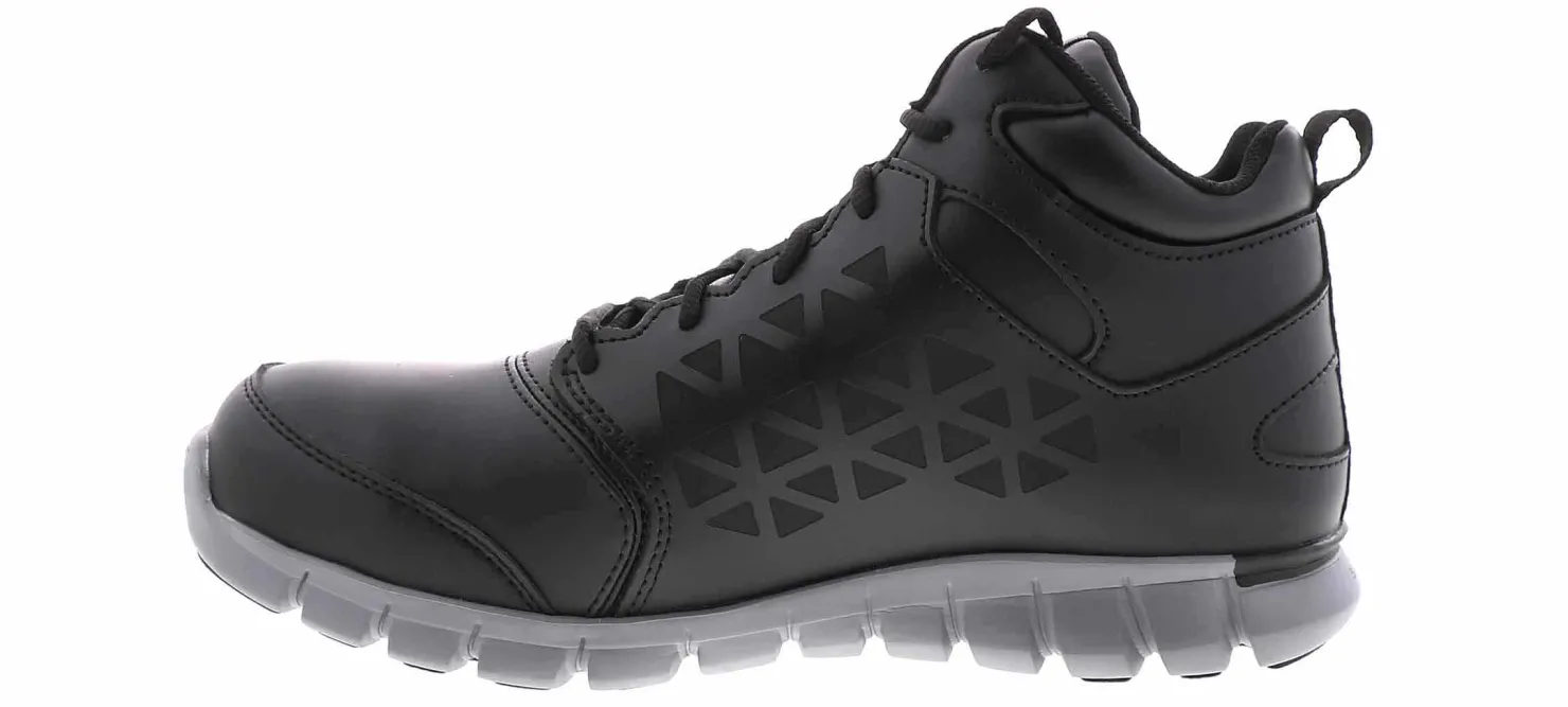 Safety Toe Athletics|Slip Resistant|REEBOK WORK Sublite Cushion Men's Alloy Toe Work Shoe Black