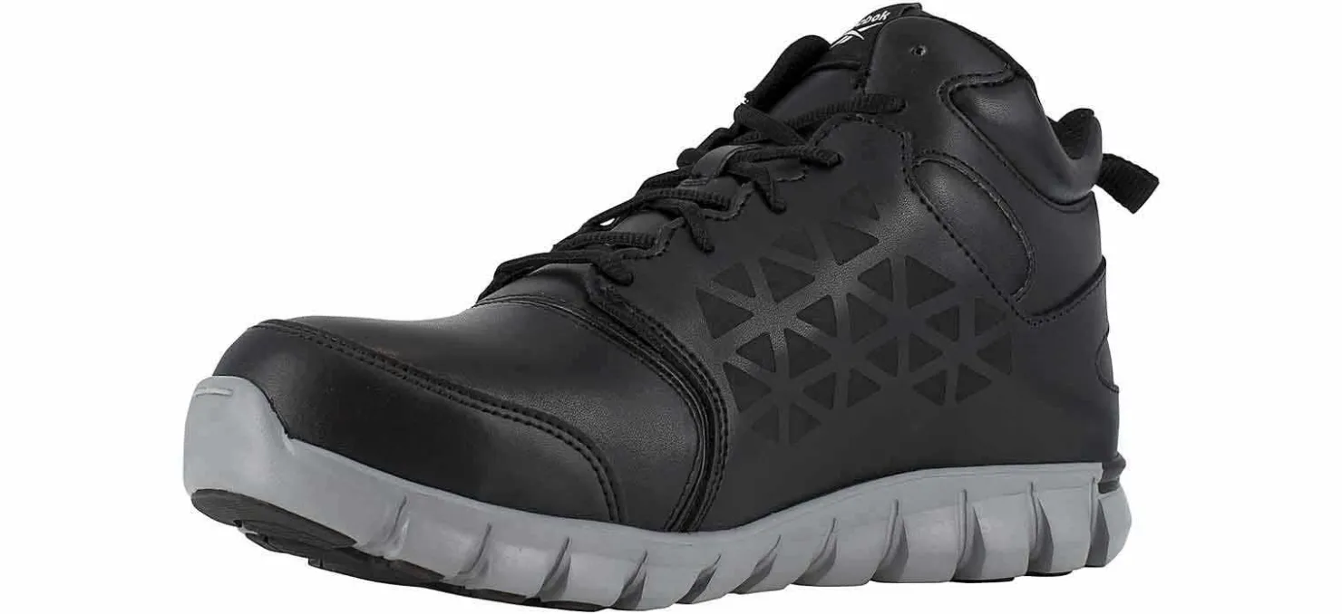 Safety Toe Athletics|Slip Resistant|REEBOK WORK Sublite Cushion Men's Alloy Toe Work Shoe Black