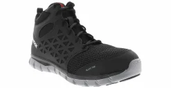 Safety Toe Athletics|Slip Resistant|REEBOK WORK Sublite Cushion Men's Alloy Toe Work Shoe Black