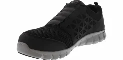 Safety Toe Athletics|Electro Static Dissipative (Esd)|REEBOK WORK Sublite Slip-On Men's Wide-Width Alloy Toe Work Shoe Black