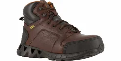 Safety Toe Boots|Slip Resistant|REEBOK WORK Zigkick Men's Carbon Toe Work Boot Brown