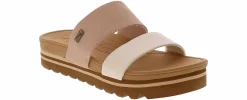 Flat Sandals|REEF Banded Horizon Hi Seashell Women's Platform Sandal Beige