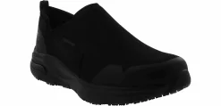 Slip Resistant|SKECHERS Arch Fit Tineid Men's Wide-Width Slip Resistant Work Shoe Black