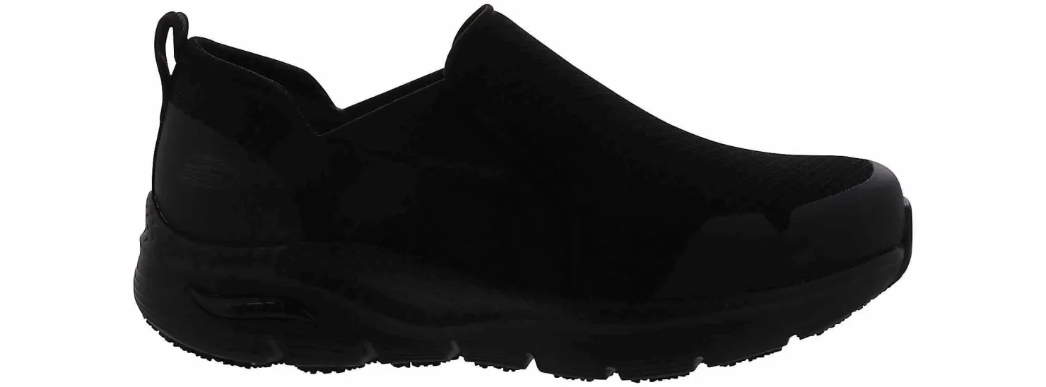 Slip Resistant|SKECHERS Arch Fit Tineid Men's Wide-Width Slip Resistant Work Shoe Black
