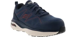 Safety Toe Athletics|Slip Resistant|SKECHERS Arch Fit Vigorit Men’s Alloy Toe Work Shoe Blue