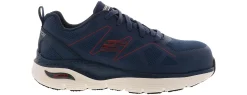 Safety Toe Athletics|Slip Resistant|SKECHERS Arch Fit Vigorit Men’s Alloy Toe Work Shoe Blue