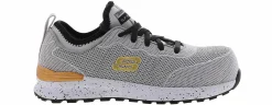 Safety Toe Athletics|Electro Static Dissipative (Esd)|SKECHERS Bulkin Balran Women’s Alloy Toe Work Shoe Grey