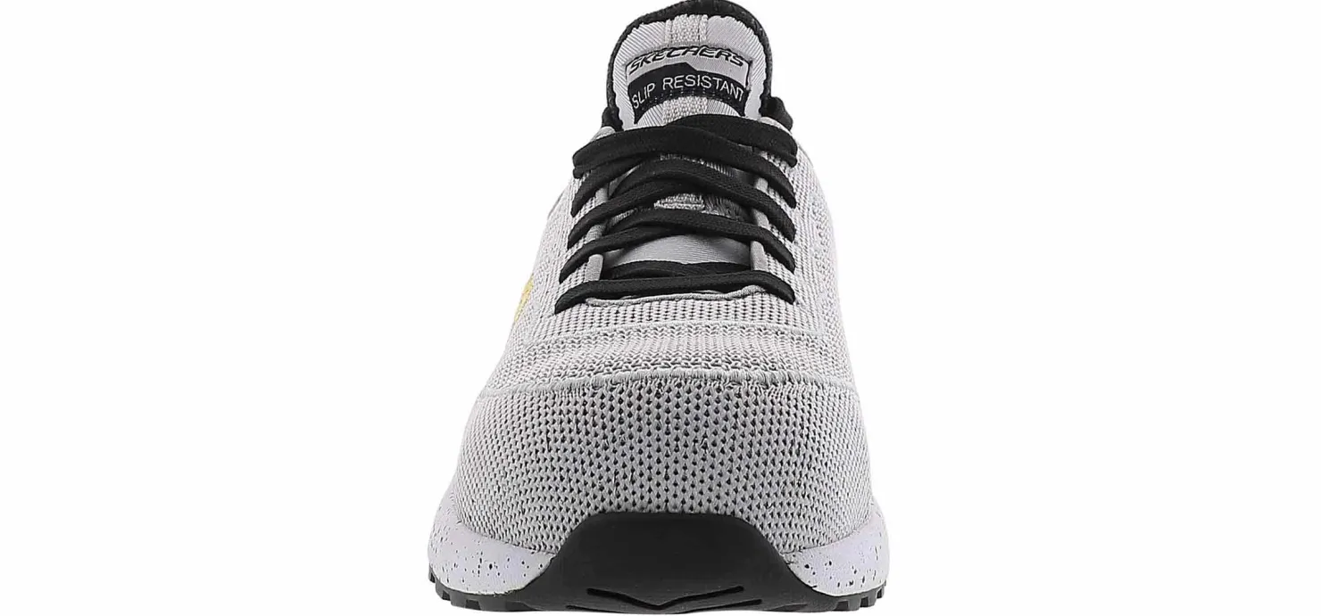 Safety Toe Athletics|Electro Static Dissipative (Esd)|SKECHERS Bulkin Balran Women’s Alloy Toe Work Shoe Grey