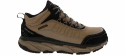 Safety Toe Boots|Slip Resistant|SKECHERS D'lux Journey Men’s Carbon Toe Work Shoe Beige