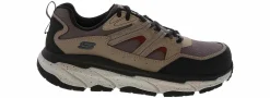 Safety Toe Athletics|Slip Resistant|SKECHERS D’lux Journey Men’s Carbon Nano Toe Work Shoe Beige