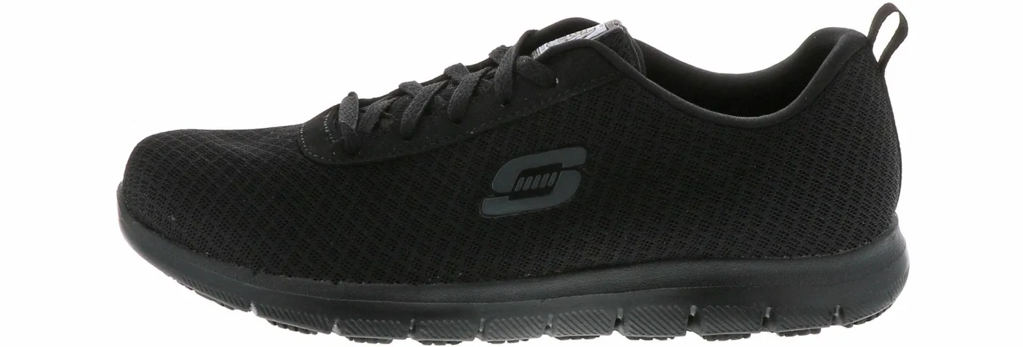 Slip Resistant|SKECHERS Ghenter Bronaugh Women's Slip Resistant Work Shoe Black