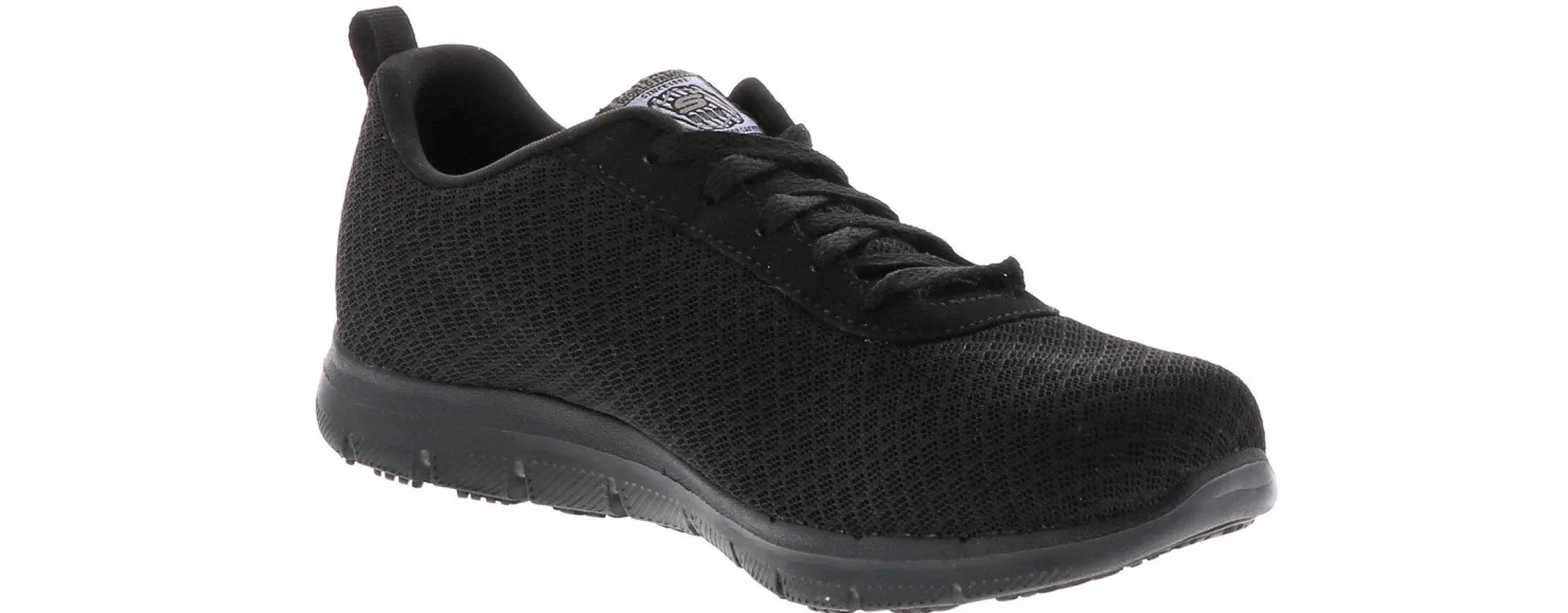 Slip Resistant|SKECHERS Ghenter Bronaugh Women's Slip Resistant Work Shoe Black