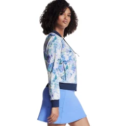 Tops|SKECHERS Go Walk Seascape Floral Reversible Women's Jacket Blue