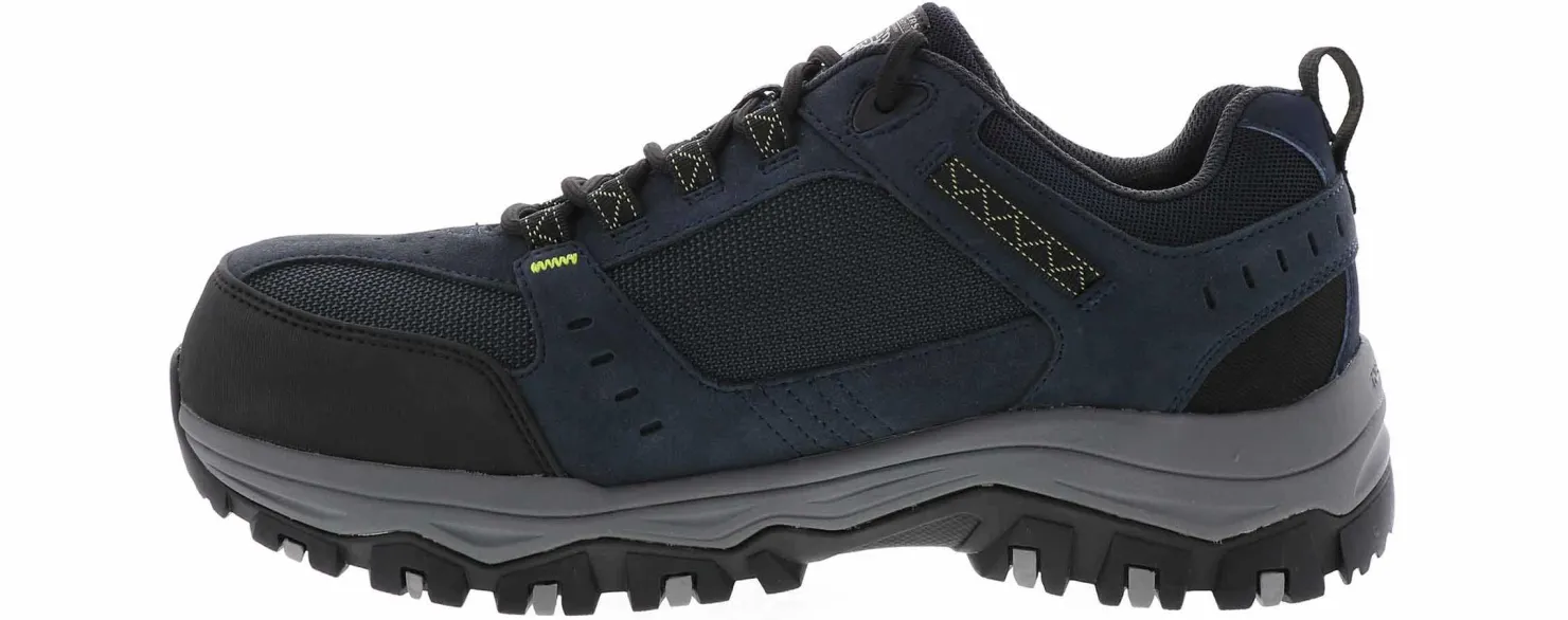 Safety Toe Athletics|Electro Static Dissipative (Esd)|SKECHERS Greetah Men's Composite Toe Work Shoe Blue
