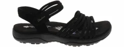Comfort Sandals|Flat Sandals|SKECHERS Reggae Slim Sling Women’s Wide-Width Comfort Sandal Black