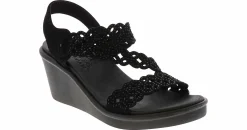 Comfort Sandals|Wedge & Platform Sandals|SKECHERS Rumble On Sassier Dayz Women's Wedge Sandal Black