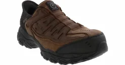 Slip Resistant|Electro Static Dissipative (Esd)|SKECHERS Slip-Ins Cankton Ryker Men’s Composite Toe Work Shoe Brown