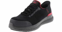 Safety Toe Athletics|Slip Resistant|SKECHERS Slip-ins Tilido Fletchit Men’s Composite Toe Work Shoe Black