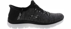Walking Shoes|Slip-On|SKECHERS Summits Slip-Ins Women’s Wide-Width Comfort Shoe Black