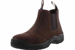 Safety Toe Boots|SKECHERS Tapter Men’s Steel Toe Work Boot Brown