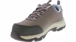 Safety Toe Athletics|Slip Resistant|SKECHERS Trego Astallet Women’s Nano-Carbon Toe Work Shoe Grey