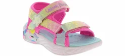 Sandals|Outdoor Shoes|SKECHERS Unicorn Dreams Majestic Bliss Youth Girls’ (11-3) Light Up Sandal Pink