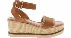 Comfort Sandals|Wedge & Platform Sandals|SODA Laguna Women's Wedge Sandal Brown