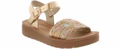 Sandals|SODA Mauve Multi Woven Youth Girls' (11-3) Platform Sandal Brown