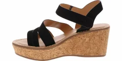 Wedge & Platform Sandals|Heeled Sandals|SODA Sheet Women's Wedge Sandal Black