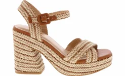 Heeled Sandals|Heels & Wedges|SODA Yara Woven Rope Women's Fashion Heel Brown