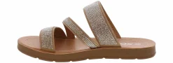 Flat Sandals|Footbed Sandals|SODA Zeal Stone Strap Women's Fashion Sandal Silver