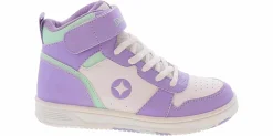 Athletic & Sneakers|Casual|SPALDING Vertex Lavender Youth Girls’ (11-6) Mid-Top Sneaker Purple