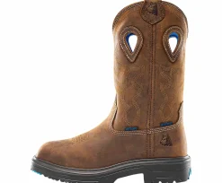 Safety Toe Boots|Slip Resistant|STEEL BLUE Heeler Met Men's Steel Toe Work Boot Brown
