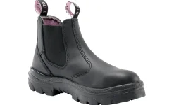 Safety Toe Boots|Slip Resistant|STEEL BLUE Hobart Women's Steel Toe Work Boot Black
