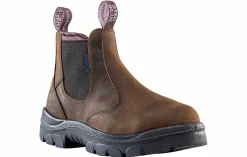 Safety Toe Boots|Slip Resistant|STEEL BLUE Hobart Met Women's Steel Toe Work Boot Brown