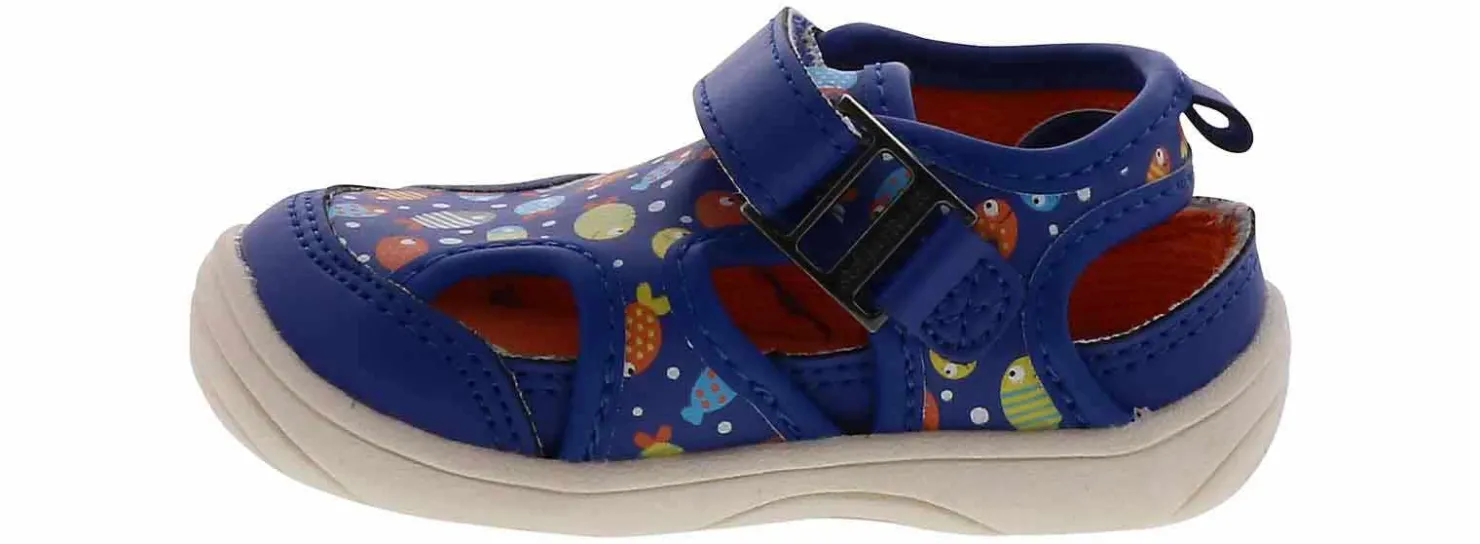 Casual|Sandals|STRIDE RITE Wave Multi Fish 360 Infant Boys’ (3-6) Water Friendly Casual Shoe Blue