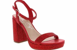 Heeled Sandals|Special Occasion|SUGAR Valentia Stones Women’s Fashion Heel Red
