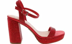 Heeled Sandals|Special Occasion|SUGAR Valentia Stones Women’s Fashion Heel Red