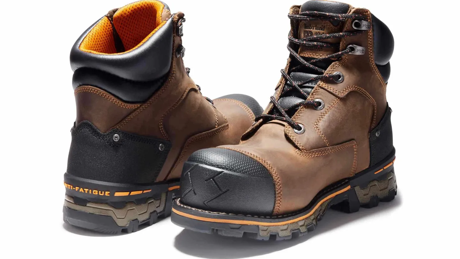 Safety Toe Boots|Slip Resistant|TIMBERLAND PRO Boondock Men's Composite Toe Work Boot Brown